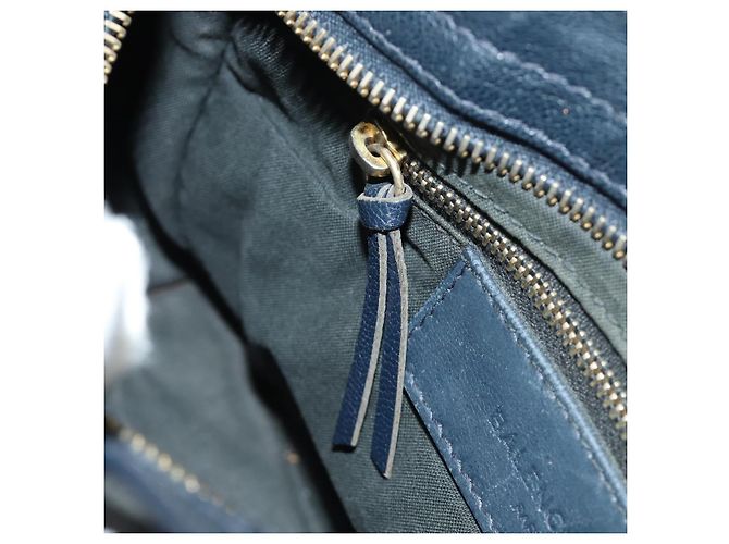 BALENCIAGA Classic Metallic Edge Mini City Tasche Leder 2way Navy Auth 189129M Golden Marineblau - Ansicht 24