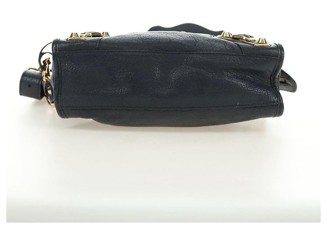 BALENCIAGA Classic Metallic Edge Mini City Tasche Leder 2way Navy Auth 189129M Golden Marineblau - Ansicht 5