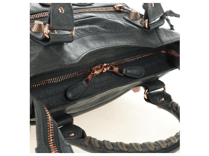BALENCIAGA Giant Vero Hand Bag Leather 2way Gray 263244 Auth am12009SAM Marrone - vista 6
