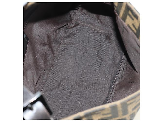 FENDI Zucca Canvas Mamma Baguette Shoulder Bag Black Brown Auth 189272V Marrone Nero - vista 10