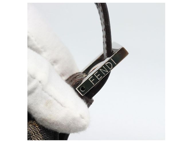 FENDI Zucca Canvas Mamma Baguette Shoulder Bag Marrone Nero Autentica 190254A - vista 10