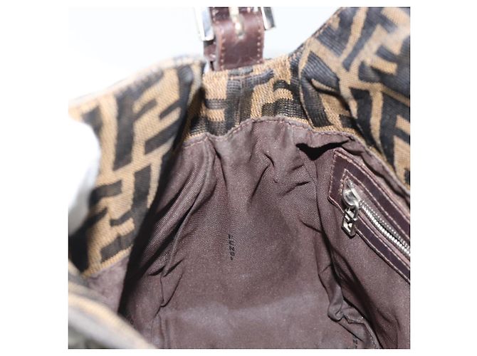 FENDI Zucca Canvas Mamma Baguette Shoulder Bag Marrone Nero Autentica 190254A - vista 19