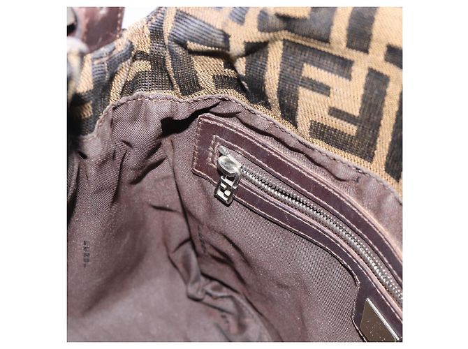 FENDI Zucca Canvas Mamma Baguette Shoulder Bag Marrone Nero Autentica 190254A - vista 20