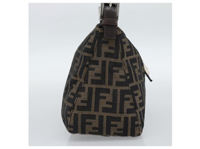 FENDI Zucca Canvas Mamma Baguette Shoulder Bag Marrone Nero Autentica 190254A - vista 3