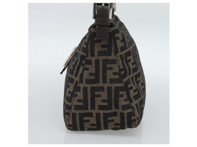FENDI Zucca Canvas Mamma Baguette Shoulder Bag Marrone Nero Autentica 190254A - vista 4