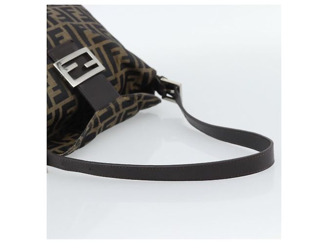 FENDI Zucca Canvas Mamma Baguette Shoulder Bag Marrone Nero Autentica 190254A - vista 7