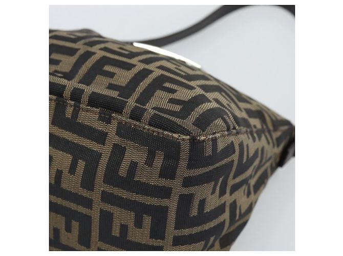 FENDI Zucca Canvas Mamma Baguette Shoulder Bag Marrone Nero Autentica 190254A - vista 9