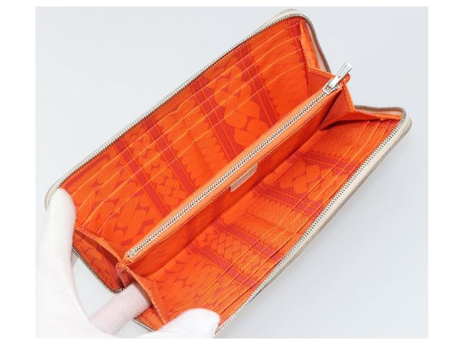 Hermès HERMES Azap Classic Long Wallet Pelle Marrone Auth bs35755 - vista 10