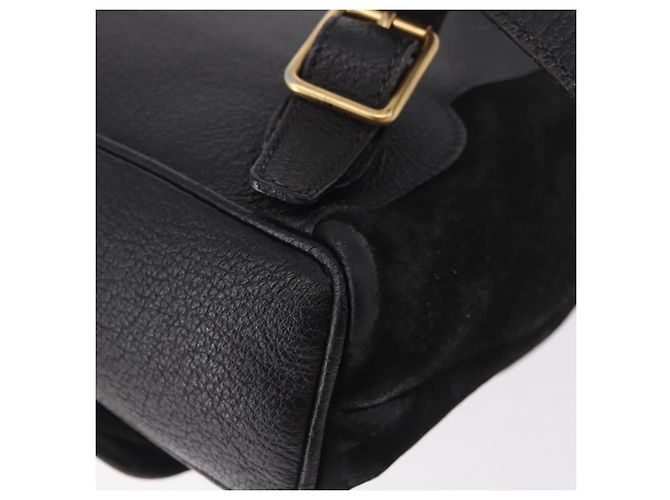 Mochila GUCCI Bamboo de ante negro y oro 003 1705 0030 Auth bs35670A Dorado - vista 19
