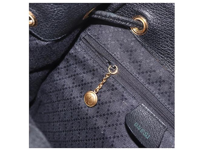 GUCCI Bamboo Rucksack Wildleder Marineblau Gold 003 2058 0016 Auth mr2566 Golden - vista 25