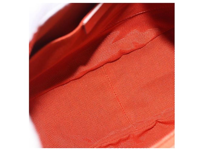 Borsa a tracolla Salvatore Ferragamo Gancini Canvas Orange Gold Auth BA13723V D'oro Arancione - vista 10
