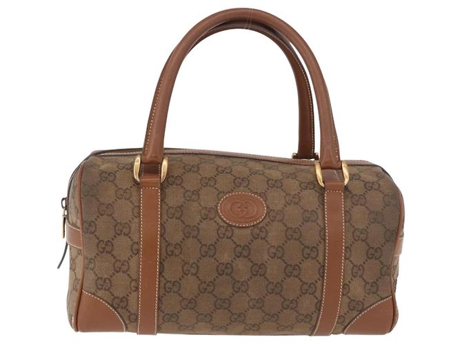 Borsa Boston GUCCI GG Canvas Beige Oro Autentica ka5051 D'oro - vista 13