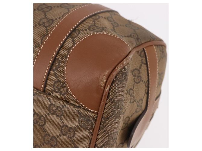 Borsa Boston GUCCI GG Canvas Beige Oro Autentica ka5051 D'oro - vista 15