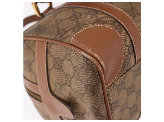 Borsa Boston GUCCI GG Canvas Beige Oro Autentica ka5051 D'oro - vista 16