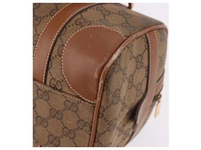 Borsa Boston GUCCI GG Canvas Beige Oro Autentica ka5051 D'oro - vista 17