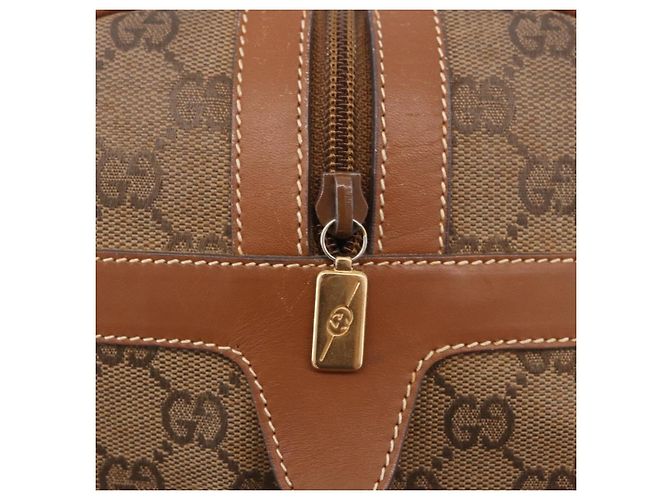 Borsa Boston GUCCI GG Canvas Beige Oro Autentica ka5051 D'oro - vista 18