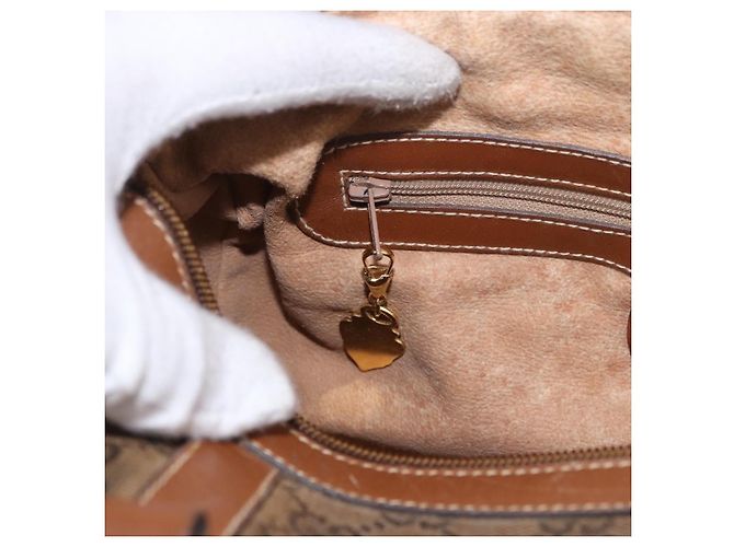 Borsa Boston GUCCI GG Canvas Beige Oro Autentica ka5051 D'oro - vista 23