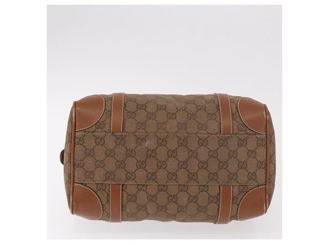 Borsa Boston GUCCI GG Canvas Beige Oro Autentica ka5051 D'oro - vista 5