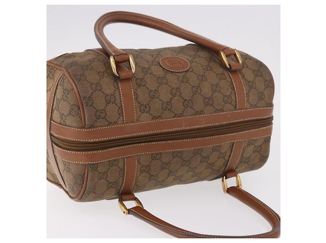 Borsa Boston GUCCI GG Canvas Beige Oro Autentica ka5051 D'oro - vista 7