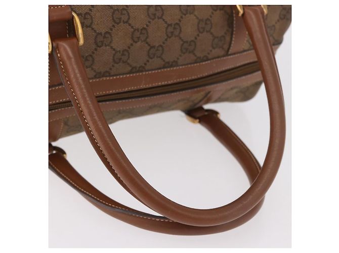 Borsa Boston GUCCI GG Canvas Beige Oro Autentica ka5051 D'oro - vista 8