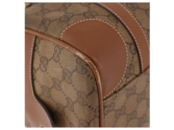 Borsa Boston GUCCI GG Canvas Beige Oro Autentica ka5051 D'oro - vista 9