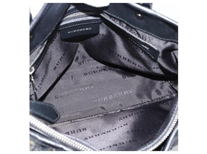 BURBERRY Nova Check Tote Bag Canvas Beige Silver Auth 189960A Silber - Ansicht 11