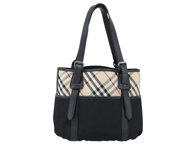 BURBERRY Nova Check Tote Bag Canvas Beige Silver Auth 189960A Silber - Ansicht 13