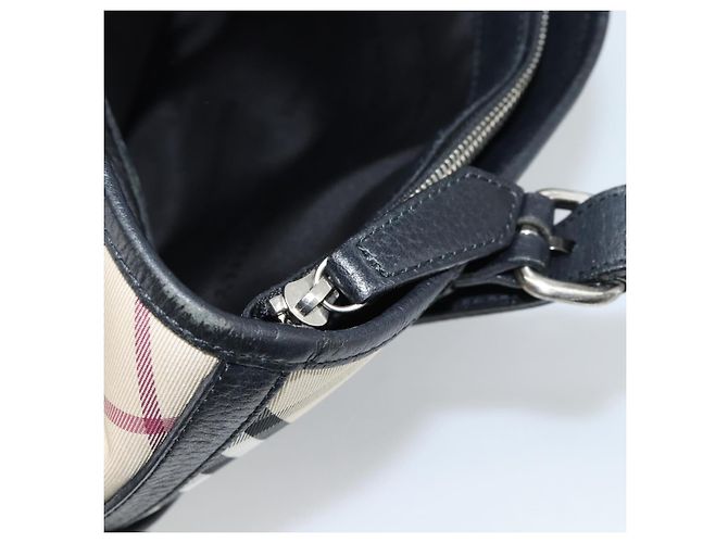 BURBERRY Nova Check Tote Bag Canvas Beige Silver Auth 189960A Silber - Ansicht 20