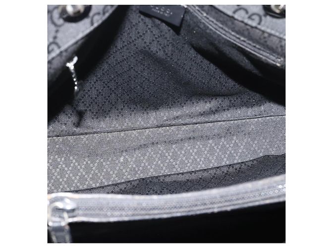 Borsa GUCCI GG Canvas Bamboo Nylon Nero Argento 002 1010 Auth ep15037 - vista 11