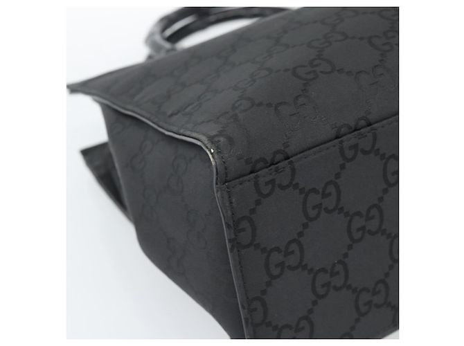 Borsa GUCCI GG Canvas Bamboo Nylon Nero Argento 002 1010 Auth ep15037 - vista 14
