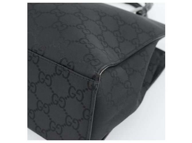 Borsa GUCCI GG Canvas Bamboo Nylon Nero Argento 002 1010 Auth ep15037 - vista 15