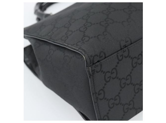 Borsa GUCCI GG Canvas Bamboo Nylon Nero Argento 002 1010 Auth ep15037 - vista 16