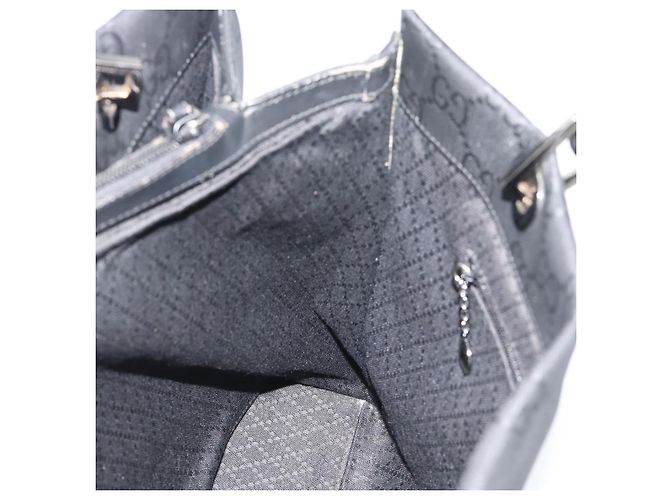 Borsa GUCCI GG Canvas Bamboo Nylon Nero Argento 002 1010 Auth ep15037 - vista 18