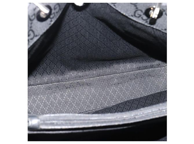 Borsa GUCCI GG Canvas Bamboo Nylon Nero Argento 002 1010 Auth ep15037 - vista 23