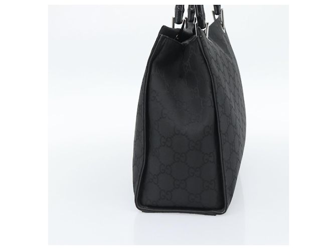 Borsa GUCCI GG Canvas Bamboo Nylon Nero Argento 002 1010 Auth ep15037 - vista 4