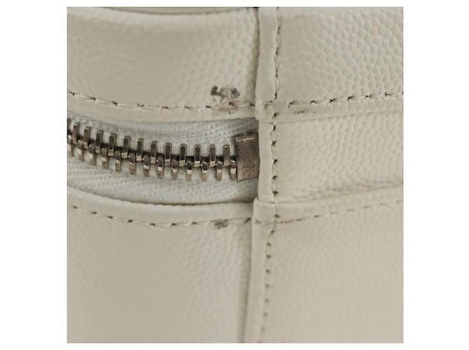 CHANEL CC Figley Matelasse Chain Bag Caviar Skin White Silver CC Auth 189075SM Argento Bianco - vista 19