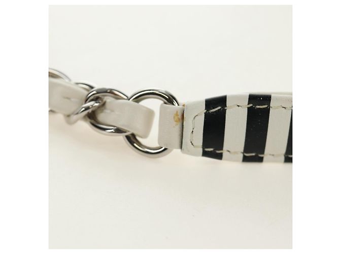 CHANEL CC Figley Matelasse Chain Bag Caviar Skin White Silver CC Auth 189075SM Argento Bianco - vista 9