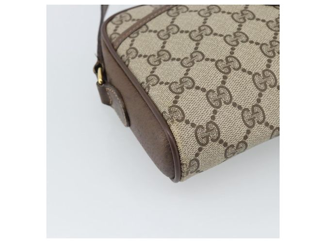 Bolso GUCCI GG Supreme Web Sherry Line en PVC Beige Oro 116 02 089 Auth BA13711 Dorado - vista 16