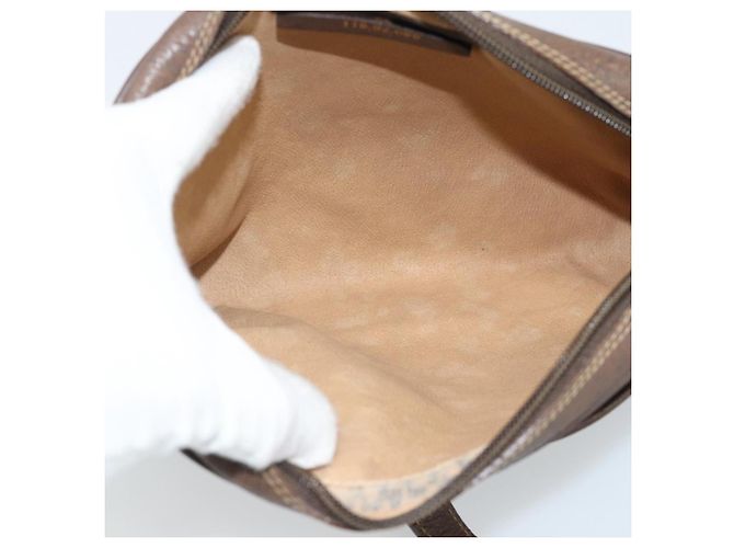 Bolso GUCCI GG Supreme Web Sherry Line en PVC Beige Oro 116 02 089 Auth BA13711 Dorado - vista 9