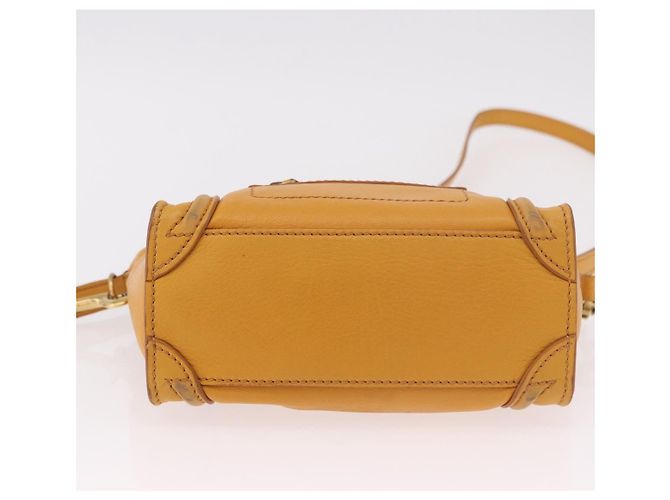 Céline CELINE Luggage Nano Shopper Handtasche aus Leder 2way Yellow Gold Auth 189842A Golden Gelb - Ansicht 5