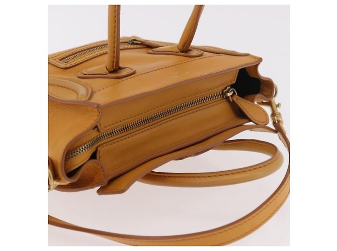 Céline CELINE Luggage Nano Shopper Handtasche aus Leder 2way Yellow Gold Auth 189842A Golden Gelb - Ansicht 6