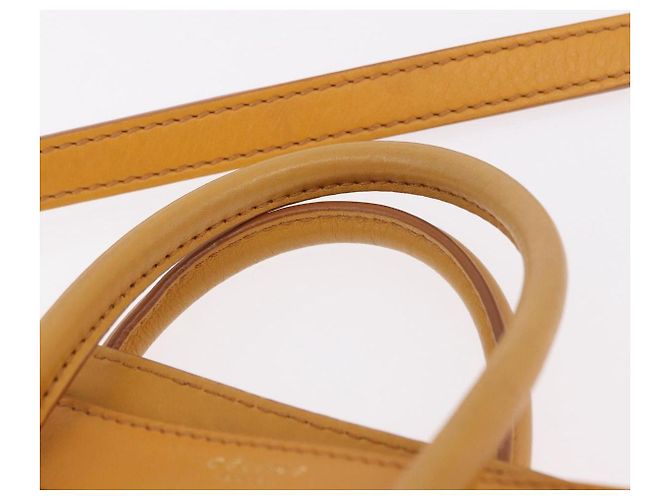 Céline CELINE Luggage Nano Shopper Handtasche aus Leder 2way Yellow Gold Auth 189842A Golden Gelb - Ansicht 8