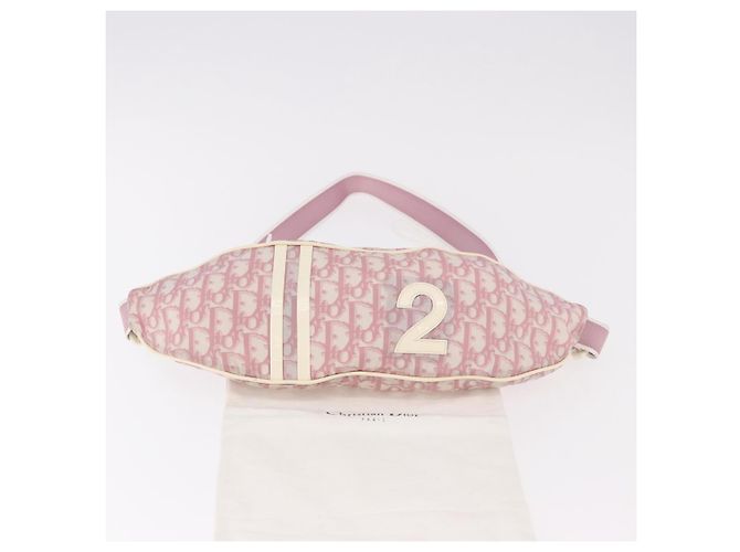 Borsa a tracolla Christian Dior Nylon Rosa Argento Auth mr2578A - vista 12