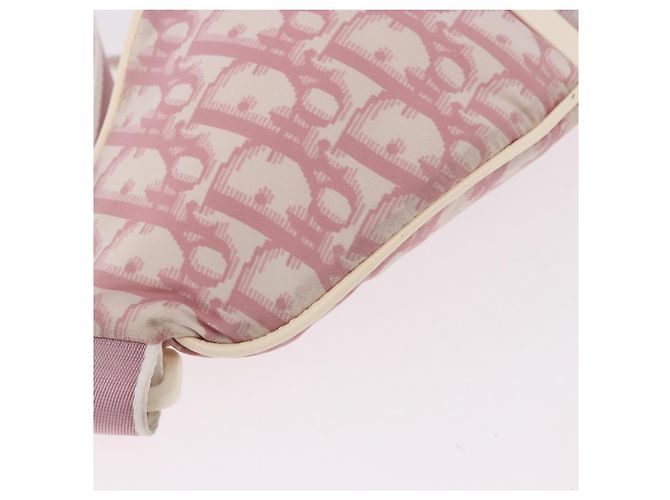 Borsa a tracolla Christian Dior Nylon Rosa Argento Auth mr2578A - vista 15