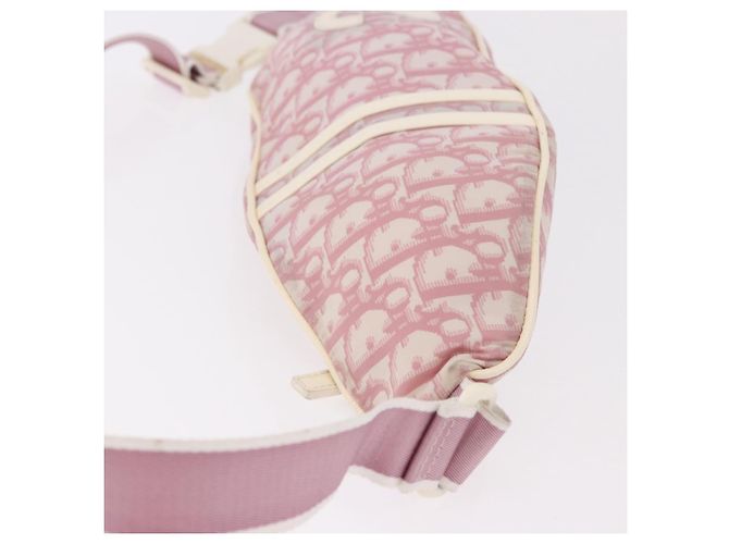 Borsa a tracolla Christian Dior Nylon Rosa Argento Auth mr2578A - vista 4