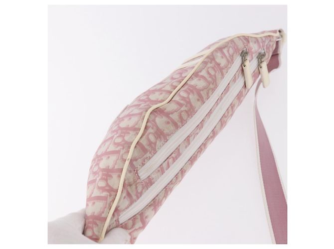 Borsa a tracolla Christian Dior Nylon Rosa Argento Auth mr2578A - vista 6