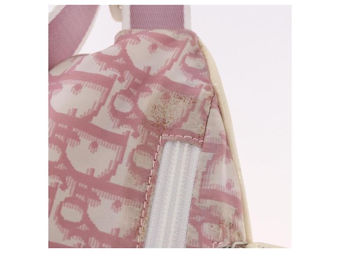 Borsa a tracolla Christian Dior Nylon Rosa Argento Auth mr2578A - vista 9