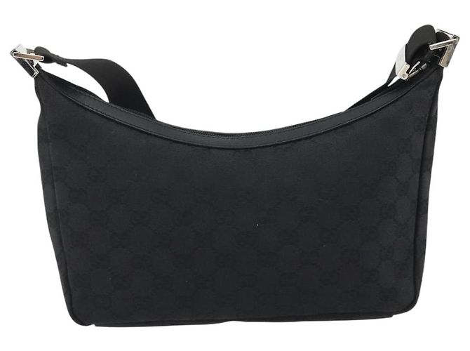 Borsa a Spalla GUCCI GG Canvas Nera Argento 35098 Auth 190284A Nero - vista 2