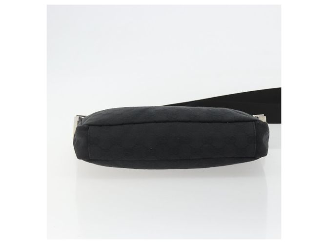 Borsa a Spalla GUCCI GG Canvas Nera Argento 35098 Auth 190284A Nero - vista 5