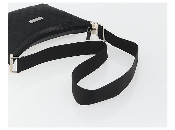 Borsa a Spalla GUCCI GG Canvas Nera Argento 35098 Auth 190284A Nero - vista 7